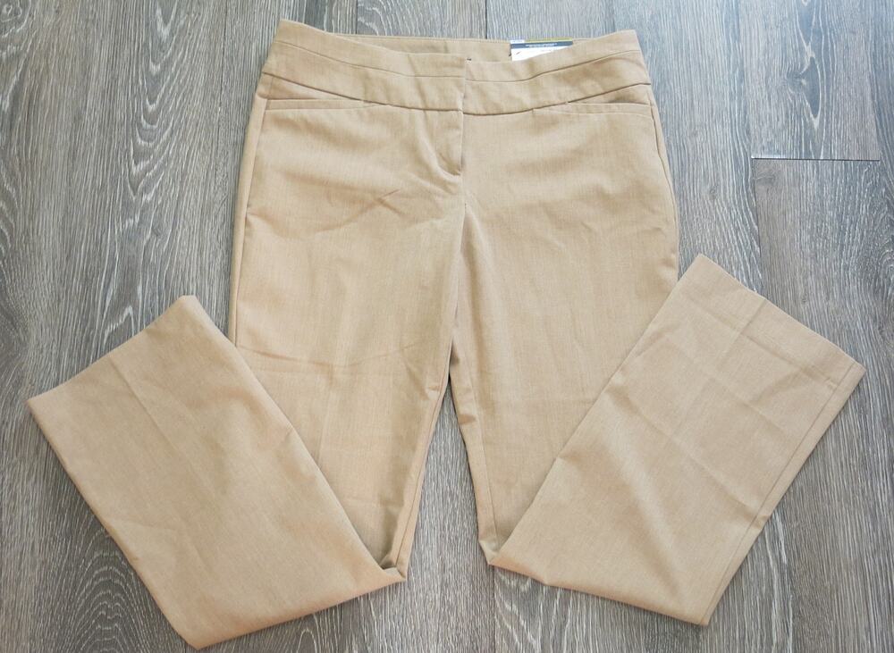 WORTHINGTON *NWT* Modern Straight Leg Pants Trousers Size 10P Women Tan Office
